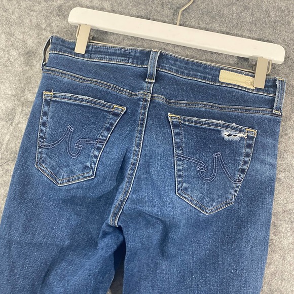 AG Adriano Goldschmied Jeans 28 Blue Distressed Legging Ankle Mid Rise - Picture 5 of 11